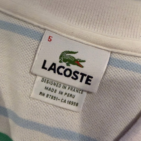 Lacoste Polo with Green and Blue Stripes - Picture 4 of 4